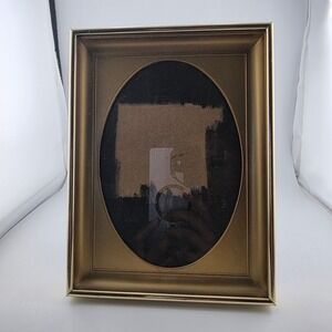 Vintage Gold Picture Frame Oval Photo Display‎ Tabletop Wall Decor 5x7